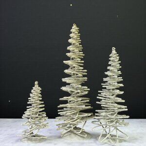 Dept 56 Village Frosted Zig Zag Trees Christmas Village Accessory from 1995
